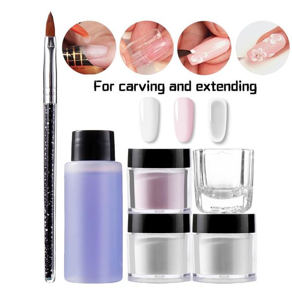 

tri-color crystal powder nail brush and glass manicure set 75ml art kits