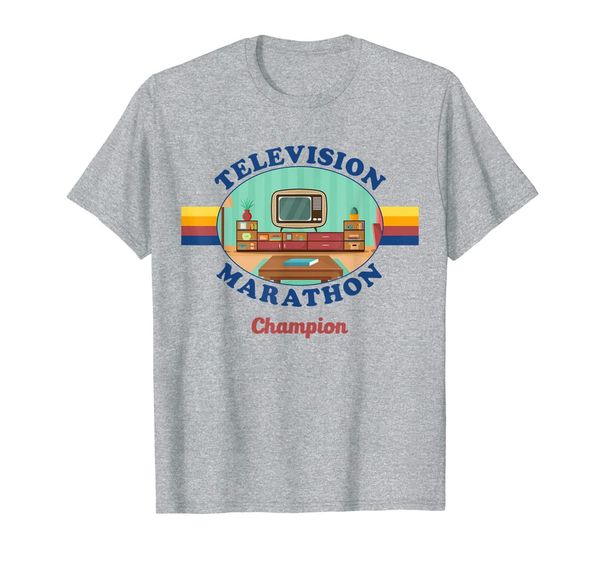 

vintage television marathon champion 70s retro t-shirt, White;black