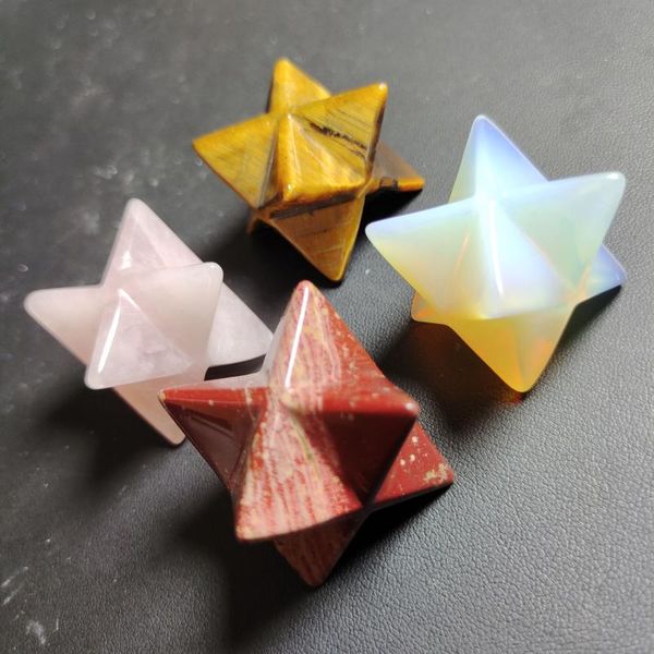 

decorative objects & figurines 1pcs crystal merkaba natural stone merkabas for chakra wiccan reiki healing energy protection decoration
