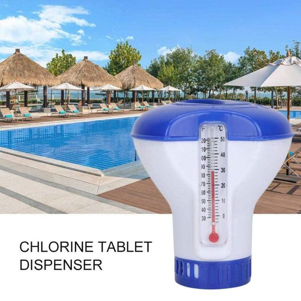 

pool & accessories floating chlorine dispenser 5 inch automatic applicator pump disinfecting box thermometer
