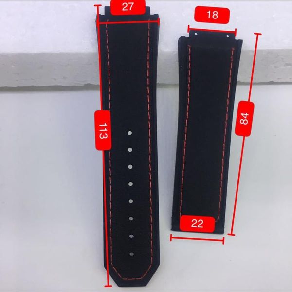 

watch bands silicone strap men for hubl0t big bang series rubber bracelet accessories belt multi colours 27mmx19mmx22mm, Black;brown
