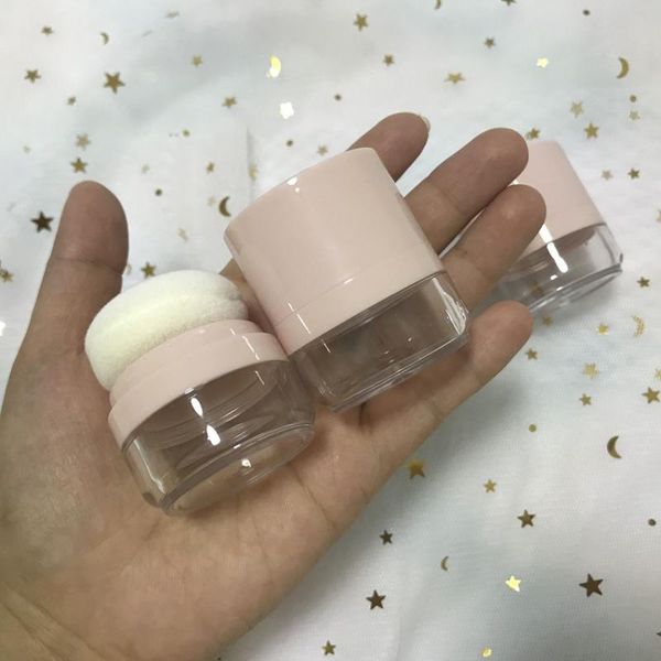 

storage bottles & jars 12/30pcs 5g cute pink empty loose powder jar plastic mushroom puff blusher box case transparent lid cap container