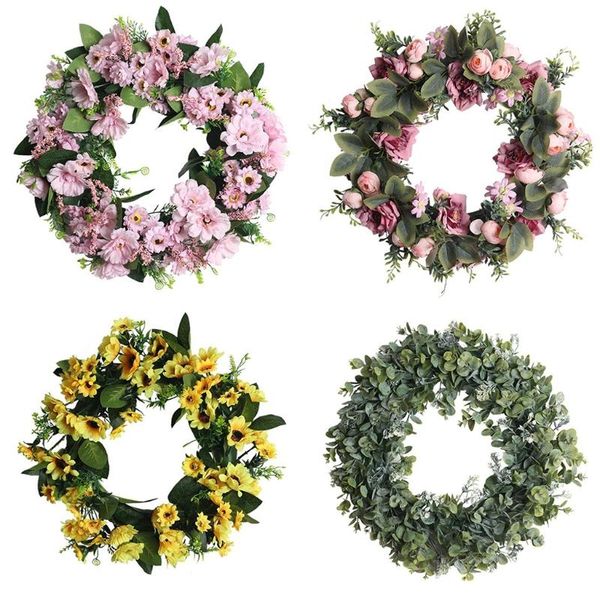 

decorative flowers & wreaths 18'' eucalyptus wreath for front door valentine's day artificial spring garland