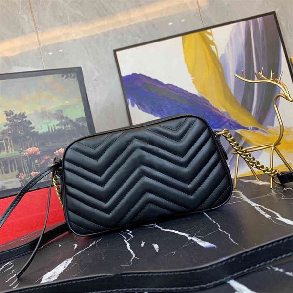 

new wholesale leather shoulder bag fashion wave chain purse cowhide handbag presbyopic card holder evening bags messenger women