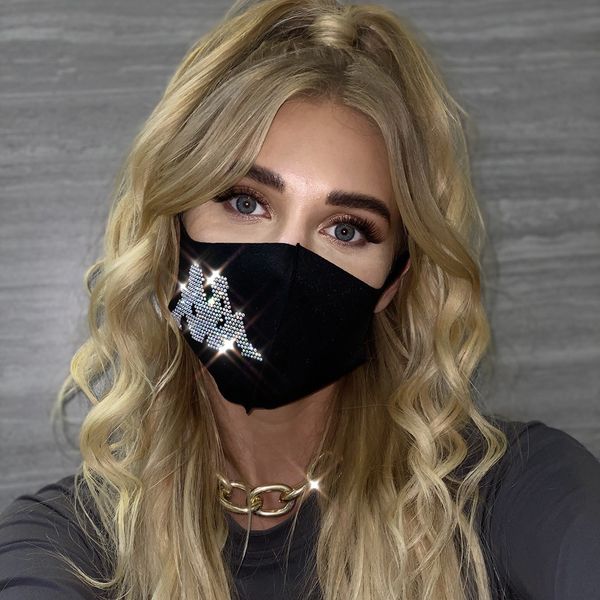 

2021 women's fashion trend diamond printed mask z1303