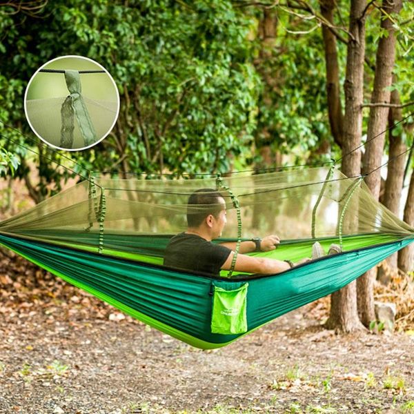 

outdoor camping mosquito hammock anti-rollover swing hanging chair leisure parachute cloth camp furniture