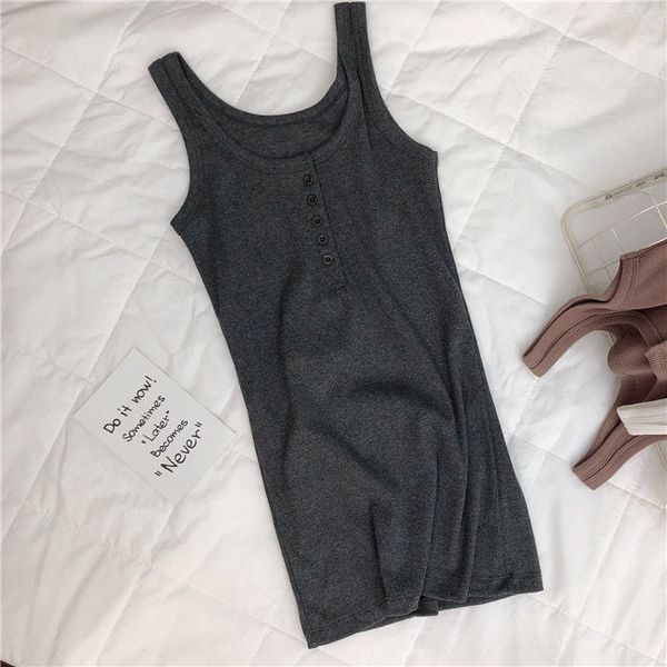 

wonder summer fitness tank sleeveless cotton rib-knit t shirt ladies vest singlets slim t-shirts 210510, White