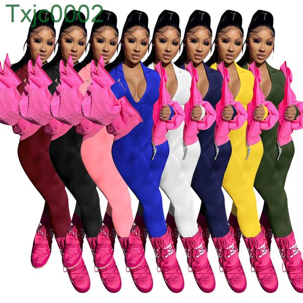 

women jumpsuits designer slim autumn winter solid color tight long sleeve zipper one piece pants ladies rompers 8 colours, Black;white