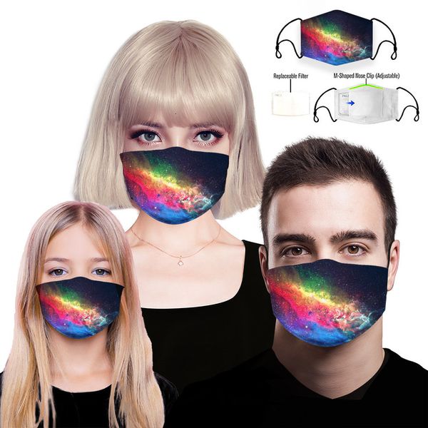 

washable mask 3d cotton printing dust-proof replaceable filter chip