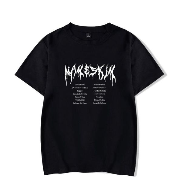 

men's t-shirts maneskin print spring summer holiday street men/women casual kawaii ghip hop style streetwear t-shirt, White;black