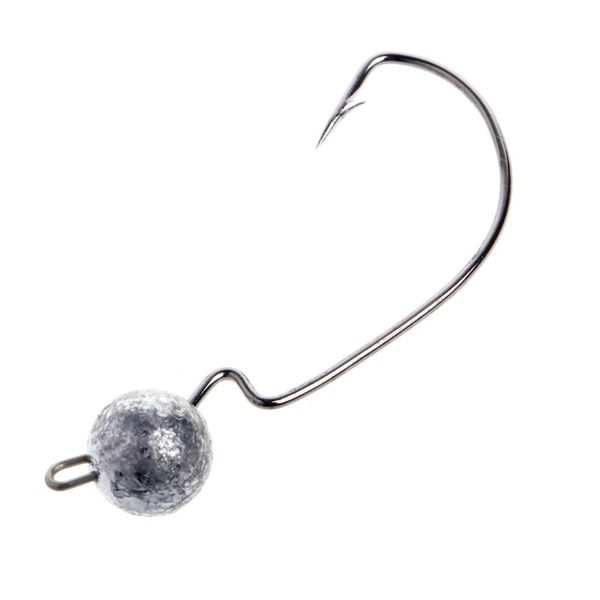 

5pcs fishhooks hooks crank jig lead head steel barbed fishing tackle accessories