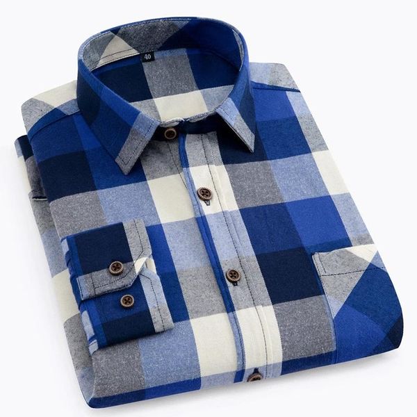

men's casual shirts soft comfortable men 2021autumn spring winter long sleeve fashion flannel plaid male camisas, White;black