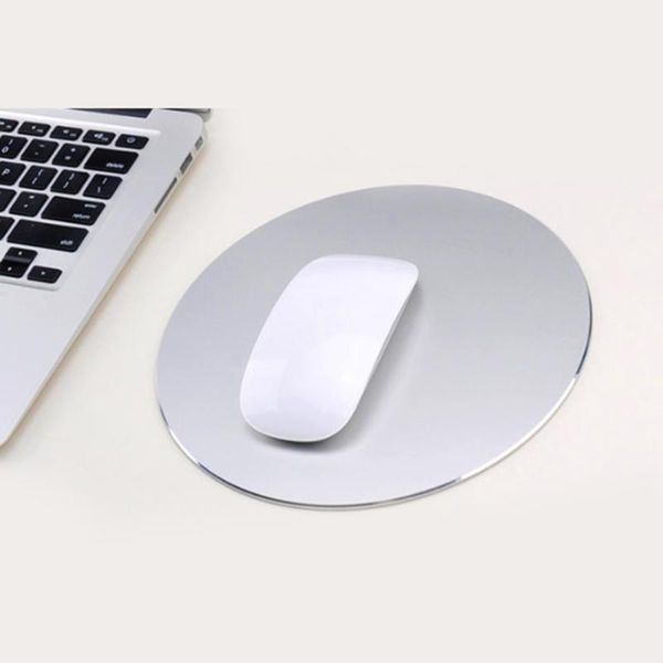 

mouse pads & wrist rests aluminium alloy waterproof round deskgaming mat pad simple office game lapkeyboard mousepad