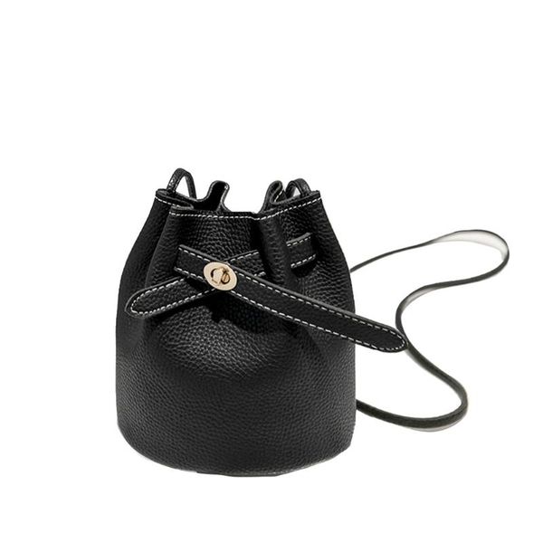 

evening bags women large capacity holiday accessories pu leather portable cross body solid casual gift bucket bag single shoulder with buckl