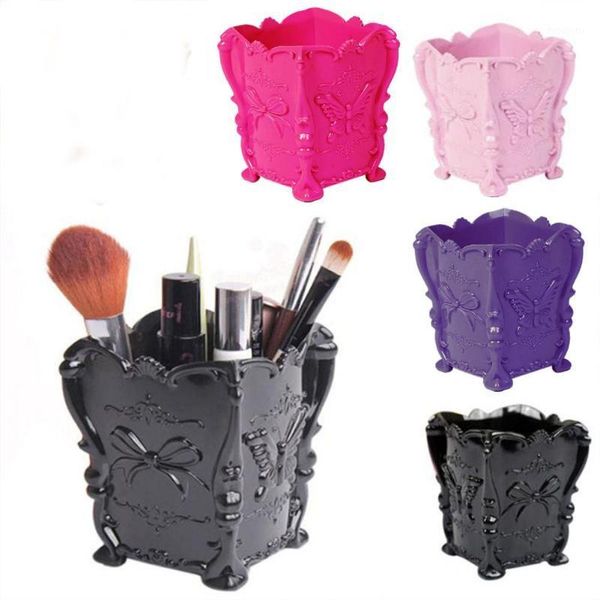 

makeup brush pen cosmetic storage box butterfly case make up organizer tools holder rack table organizer1