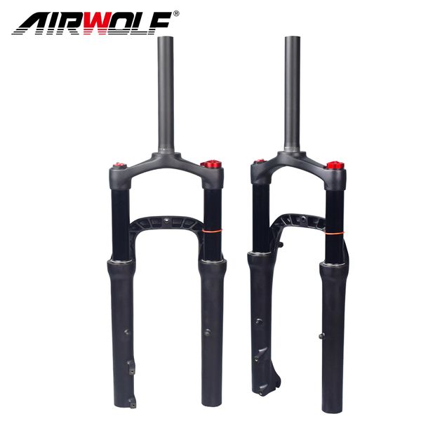 

airwolf 20er fat bike air suspension fork snow beach mountain bikes shock absorber forks 135*9mm 130mm travel bicycle parts fit 4.0" ti