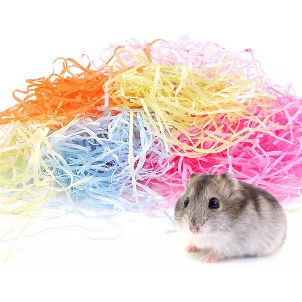 

small animal supplies 6 pcs rainbow colors hamster paper shred filler for cage pet guinea pigs nest playing cave warm products