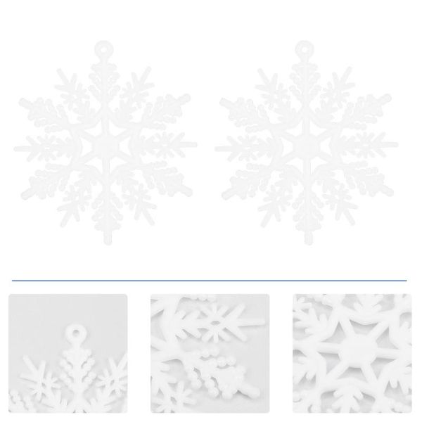 

christmas decorations 24pcs snowflake pendants ornaments xmas tree decors (white)