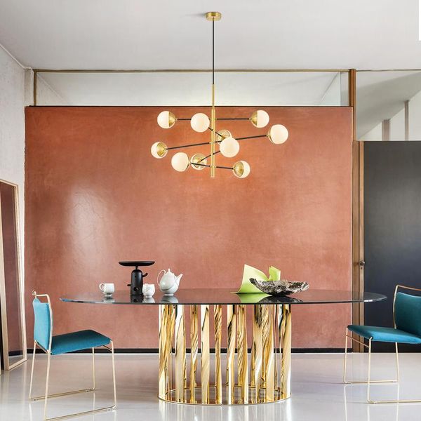 

ceiling lights simple modern creative hardware ball living room chandelier art bedroom bedside study model molecular