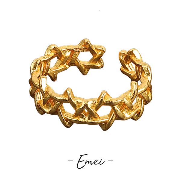 

japan and south korea new mesh niche design five pointed star ring women's ornaments, Black