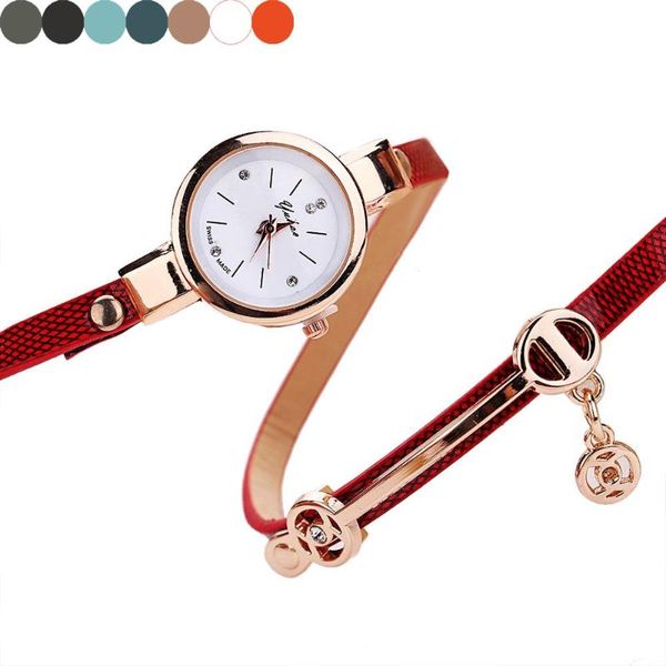 

wristwatches sale 2021 fashion casual chic womens bracelet quartz pu leather leaf beads wrist watches lady watch relogio feminino, Slivery;brown