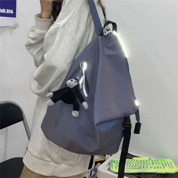 

hocodo fashion women shoulders small backpack cute girls backpack women large capacity simple school bag for teens nylon packbag 210929