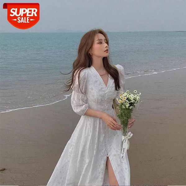 

want to go the beach french romantic tea break dress long temperament outstanding v-neck retro #lu3r, White;black