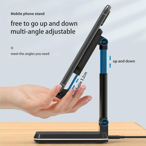 

in 1 wireless charger stand retractable portable phone bracket 10w qi charging dock holder fku66 cell mounts & holders