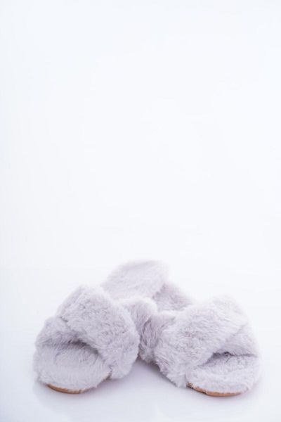 

slippers women's gray cross pattern, Black