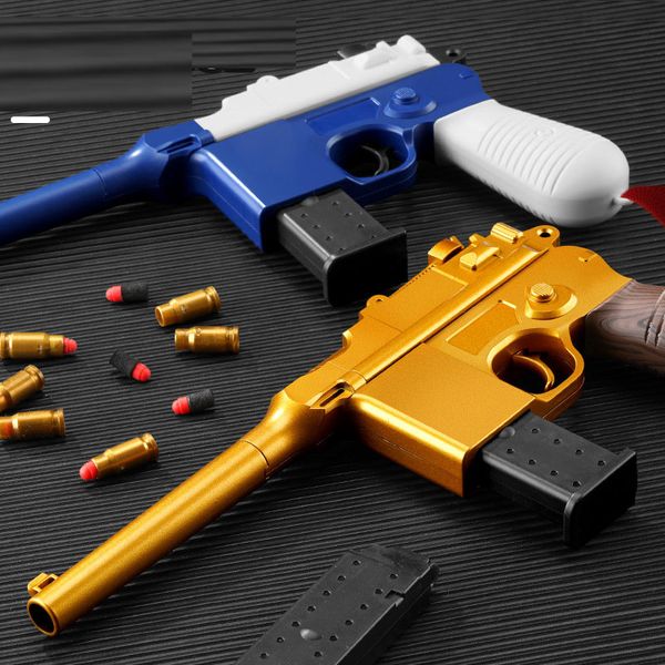 Pistole giocattolo Mauser Pistola Manuale EVA Soft Bullet Blaster Revolver Lanciatore in plastica per bambini Adulti Ragazzi Regali di compleanno