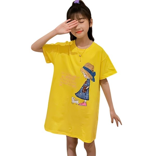 

children's long t-shirts floral pattern shirt girl letter kids casual style child summer clothes 210528, Blue