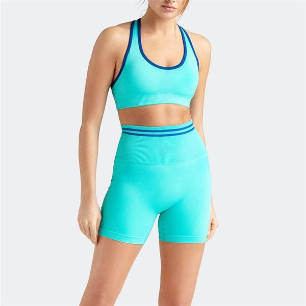 

yoga outfit 2pcs women seamless sport bra set high waist shorts push up crop clothing fitness workout gym suit sportswear bras