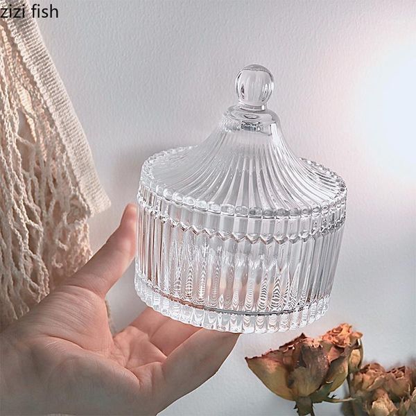 

storage bottles & jars creative candle cup crystal glass jar candy small jewelry box holder kitchen container