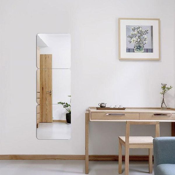 

mirrors 1pcs aesthetic wall mirror sticker children bedroom decorative looking glass women cosmetic makeup supply tools home accessories