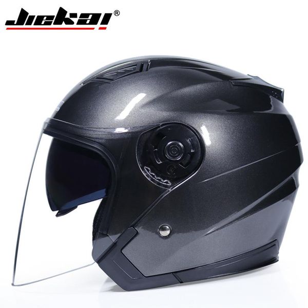 

motorcycle helmets jiekai open face helmet light weight safety double lens 8 color available scooter bike casco moto