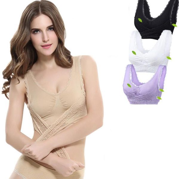

women seamless bra push up vest yoga sport female underwear soft comfortable wiresleep lace outfit