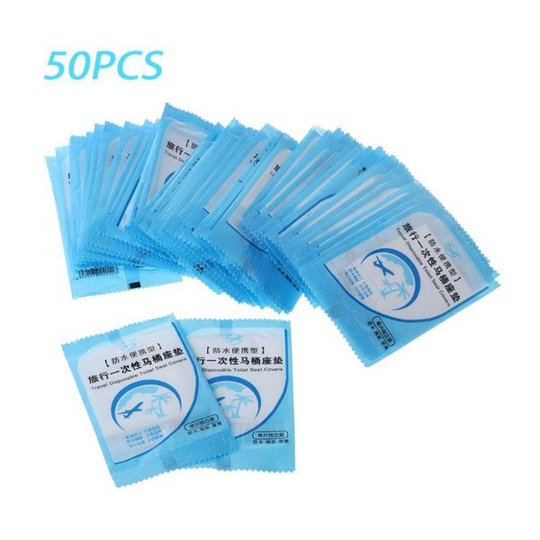 

toilet seat covers 50pcs/pack disposable cover mat portable waterproof safety pad for travel camping commuting drop