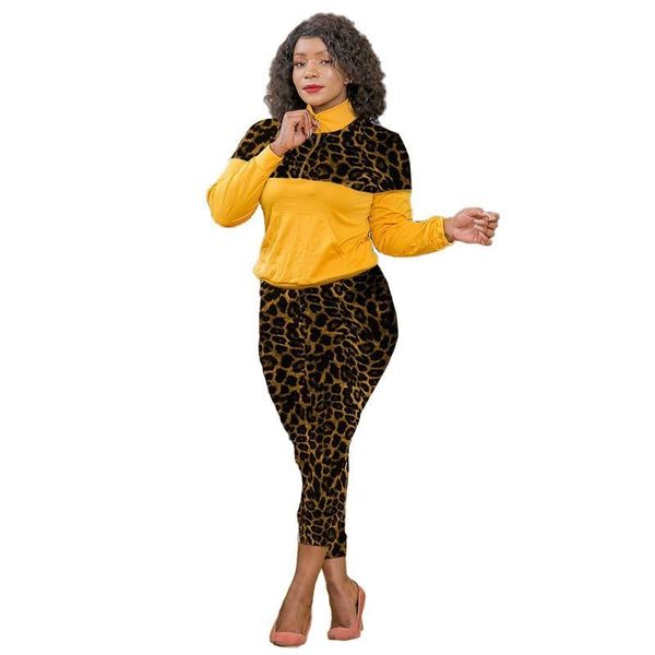 

Women's Tracksuits Leopard Print Two Piece Set Women Top Pants Lounge Wear Sweatsuits For Sportwear Casual Plus Size Tracksuit 7KE5, Gray