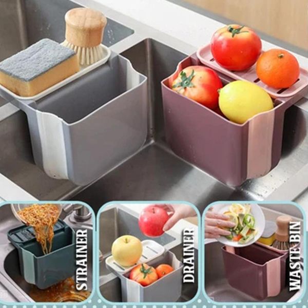 

storage bottles & jars sink double suction cup retractable dry and wet separation residue filter rack garbage drain basket for food