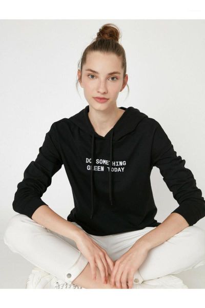 

women's hoodies & sweatshirts koton women black sweatshirt 1 kal68071ik