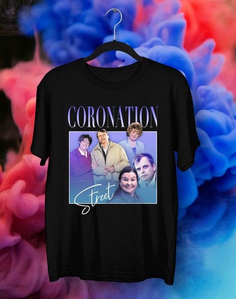 

coronation street t-shirt 90s retro vintage t-shirt gift idea for fan, White;black