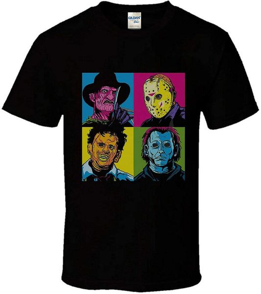 

horror movie t-shirts cotton short sleeve men summer tee elastic printing crew comfort soft shirts men's, White;black