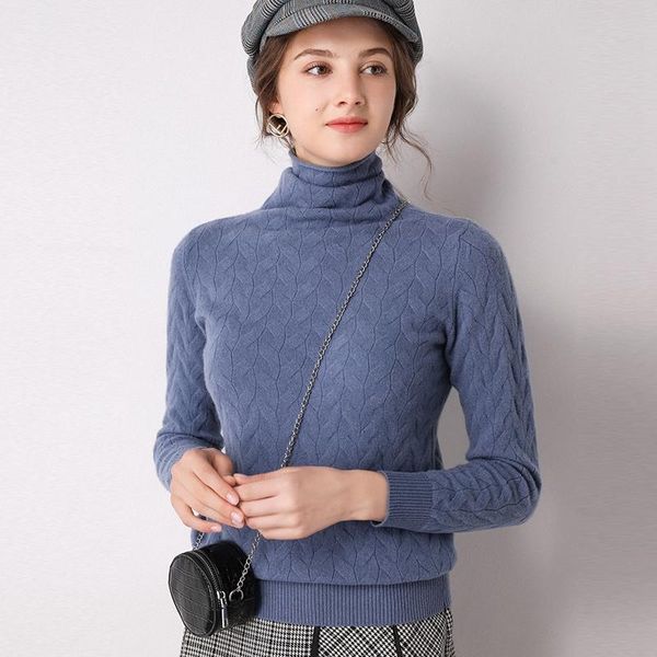 

women's sweaters 100% wool turtleneck sweater solid slim cashmere short base warming thickening, White;black