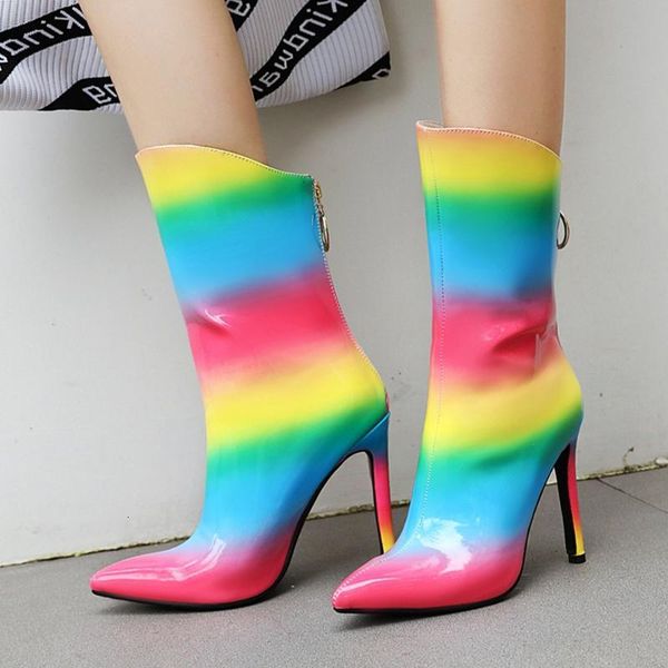 

sarairis fashion quality thin high heels mid calf women zip up ins shoes ladies boots female t9us, Black