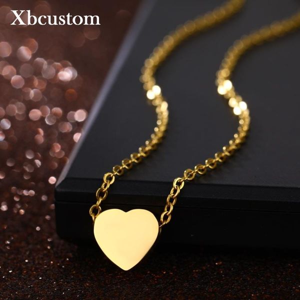 

pendant necklaces stainless steel link love heart for women wedding jewelry long statement year's gift, Silver