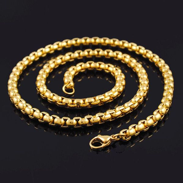 

fashion 2021 jewelry 5mm gold color vintage elegant style stainless steel necklace for men women nice gift hn564 chains, Silver