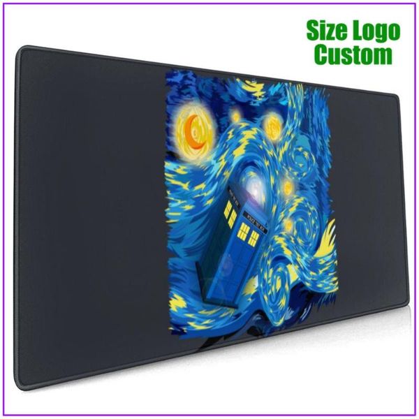 

mouse pads & wrist rests blue phone box at starry the night personalized custom pad with support gel alfombrilla escritorio pc gamer complet