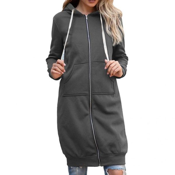 

women's jackets zipper great simple autumn coat knee length elegant for outdoor, Black;brown