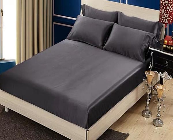 

100% mulberry silk 22 mm seamless silvery dark blue purple colors king queen size fitted sheet 1 piece customize ms03 sheets & sets
