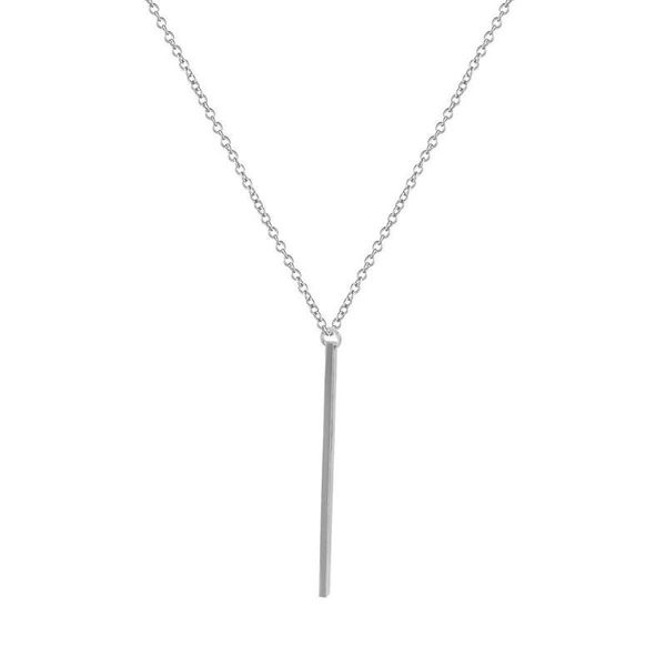 

chains geometric necklaces woman strip necklace ladies fashion pendant clavicle chain manual silver color alloy collier